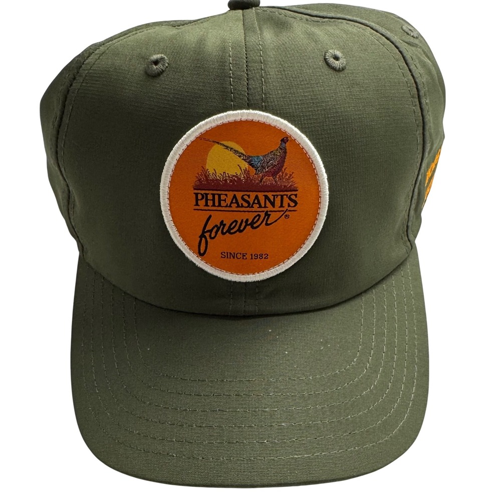 Orvis Pheasants Forever Rooster Booster Hat Olive Green Adjustable Cap